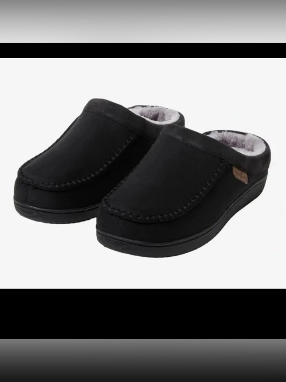 Dearfoams Men's Memory Foam Slippers Black Size XL / 13-14 M US